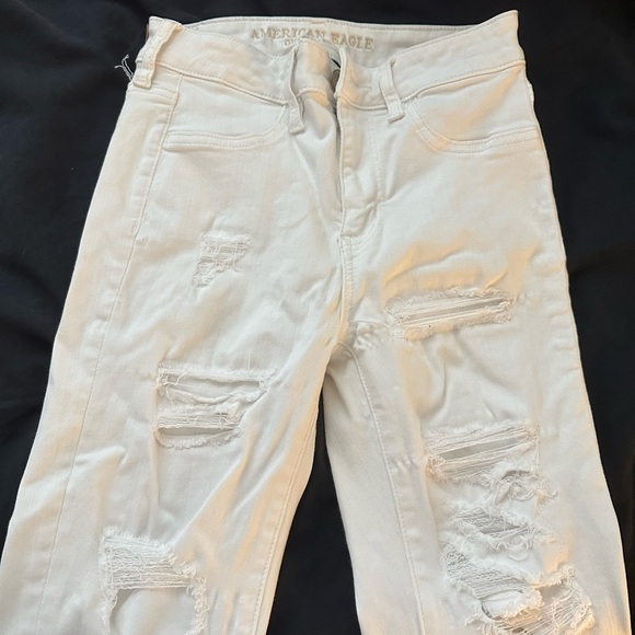 American Eagle white denim cropped jeans size 4 - Picture 1 of 4